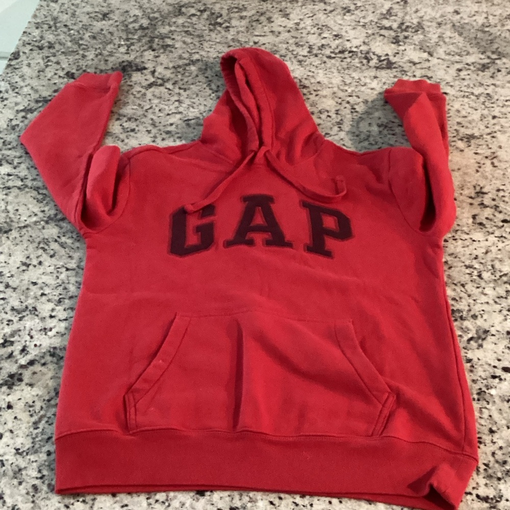 GAP Red Hoodie with Navy Logo